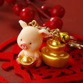 Cute Ingot Pig Keychains in Nine Poses plus Assorted Style Option view 5