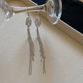 Wire Caged Pearl Tassel Necklaces Earrings Gold Silver view 7
