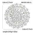 Openwork Crystal Sunburst Round Brooch Silver Gold Tones view 5