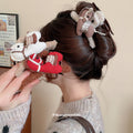 Fabric Pony Hair Claw Clips Sherpa Back Three Colorways view 2