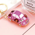 Jeweled Rounded Car Keychains in Seven Pictured Color and Body Styles view 2