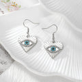 Rhinestone Evil Eye Round, Eye and Heart Drop Earrings in Five Designs view 9