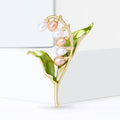 Lily of the Valley Pearl Brooch Green Enamel Leaves view 2