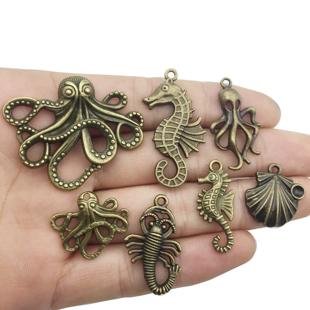 Antique Silver Zinc Alloy Ocean Turtle Shell Charm Pendant for DIY Bracelet Necklace Making