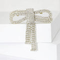 Crystal Bow Brooch In 2 Color Variants For Jackets and Scarves view 2