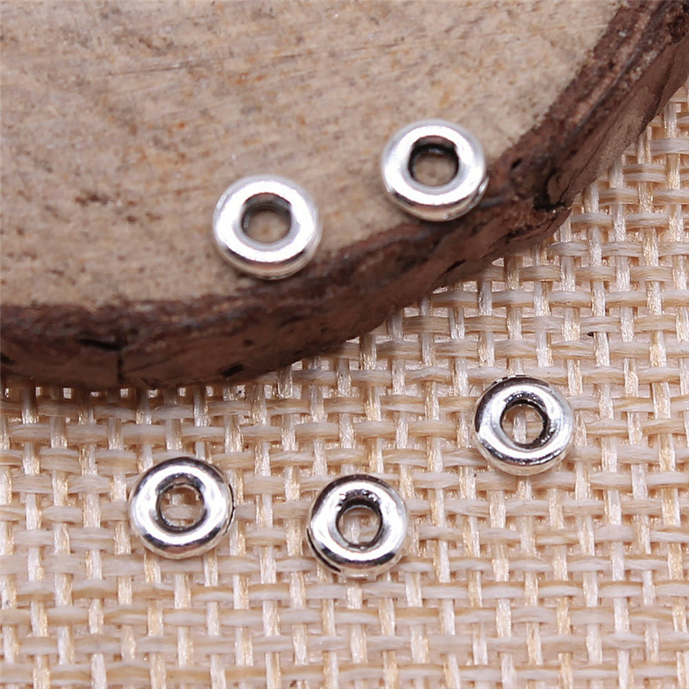 5x5x1mm 0.12g Zinc Alloy Round Ring Spacer Beads for Bracelet Necklace DIY Jewelry Findings