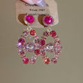 Crystal Round Teardrop Openwork Drop Earrings And Necklaces view 6