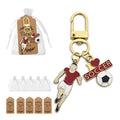Enamel Soccer Player Keychain Gold Clip Heart Ball Charms view 1