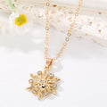 Gold Tone Crystal Sun Moon and Evil Eye Pendant Necklaces view 6