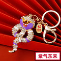 Jeweled Coiled Snake Keychains in Five Blessing Colors plus Assorted view 8