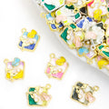Pastel Square Floral Scene Metal Charms, 10 Designs view 1
