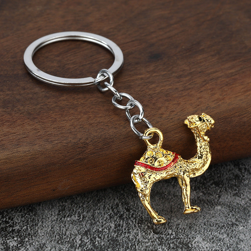 Rhinestone Camel Keychain Desert Travel Souvenir Metal Bag Charm