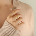 Gold Open Adjustable Heart Link Band Ring US Size 7 view 6