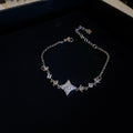 Silver Tone Clear Crystal Starburst Bracelet And Pendant Necklace view 6