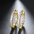 Marquise Crystal Huggie Hoop Earrings in Three Metal Tones view 6
