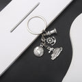 Silver Tone Ship Wheel Globe Anchor and Lifebuoy Keychains view 4