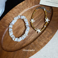 White Irregular Shell Chip Stretch Beaded Bracelet view 4