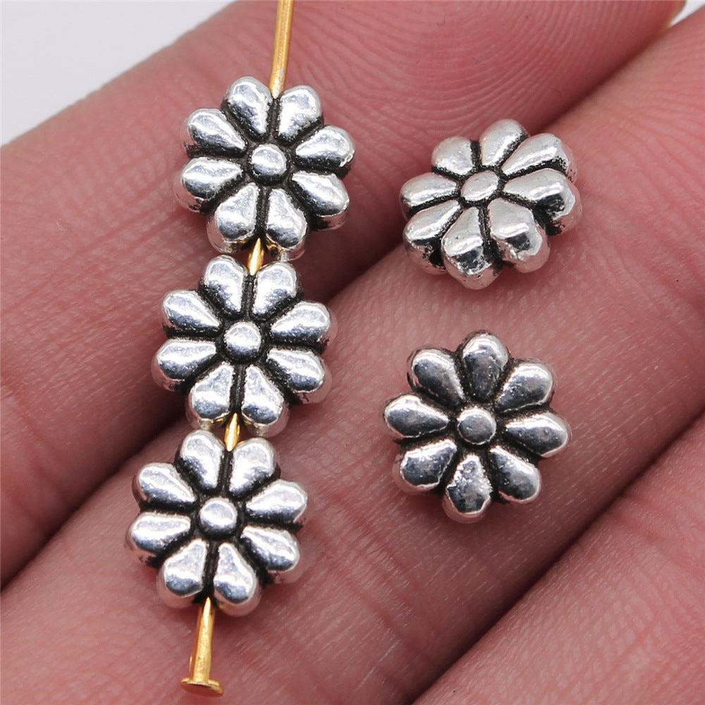 9x9mm 1g Zinc Alloy Flower Small Hole Spacer Beads for Bracelet Necklace Jewelry Making