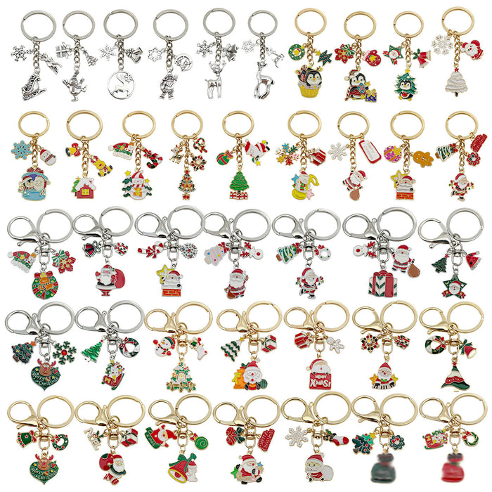 Thirty-Six Christmas Character Metal Keychain Designs
