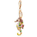 Seahorse Keychain with Clear Stones in Five Color Options view 5