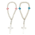 Acrylic Pearl Cross Bracelet With Alloy Pendant, 2 Package Styles view 5