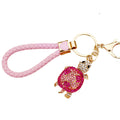Jeweled Turtle Keychains in Purple Pink and Blue with Braided Loops view 5