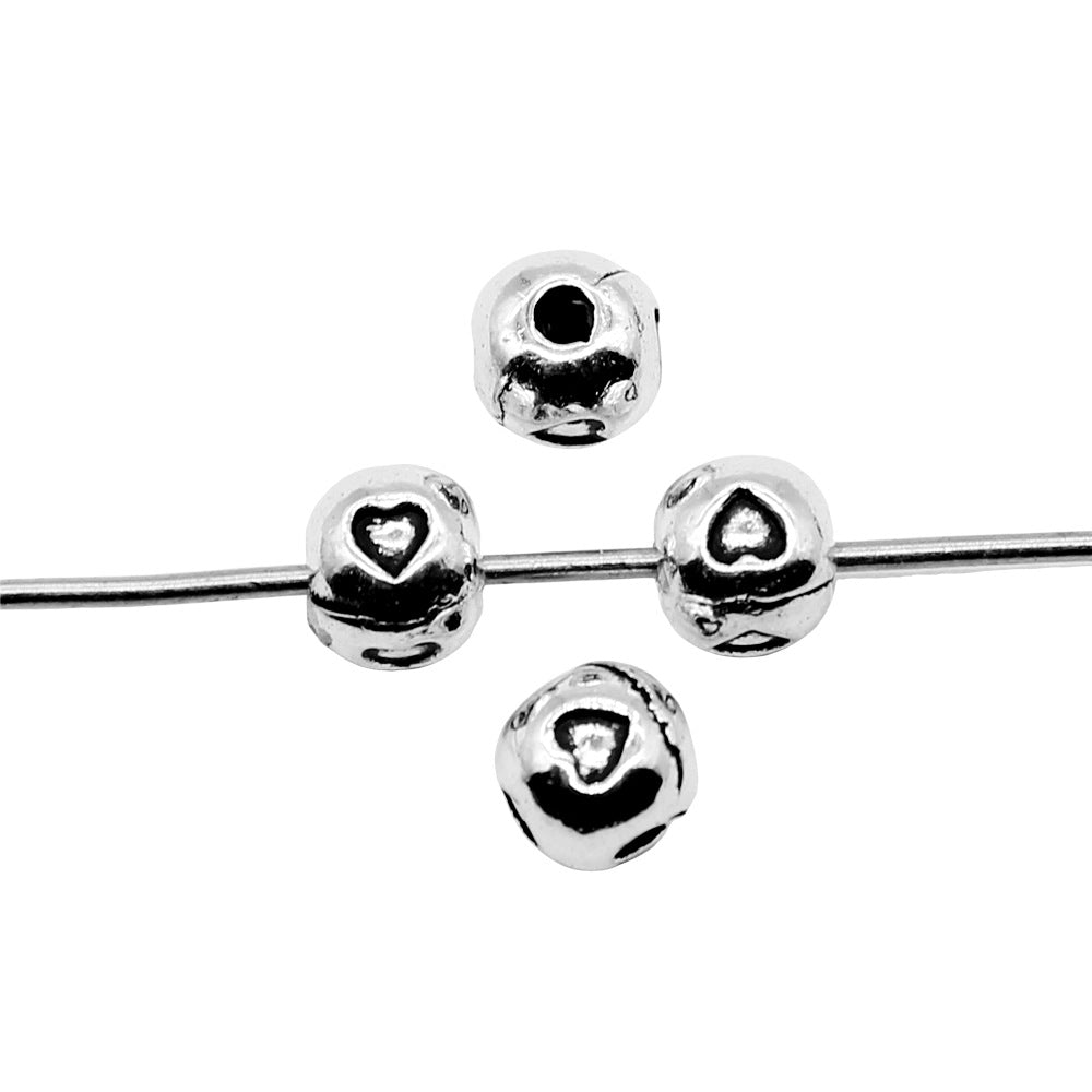 5x5x4mm 0.4g Multicolor Zinc Alloy Heart Loose Metal Beads for Bracelet Necklace Jewelry Making