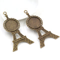 Eiffel Tower Round Pendant Bezel Settings in Two Finishes view 3