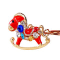 Crystal Gem Rocking Horse Keychains in Plain and Corded Options view 5