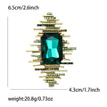 Geometric Bar Brooch with Large Rectangular Crystal in Four Colors view 8