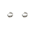 Silver-Tone Bamboo Knot Line Mini Huggie Hoop Earrings view 5