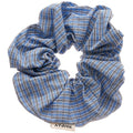 Oversized Blue Stripe And Plaid Fabric Scrunchie In Three Patterns view 5