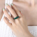 Chunky Enamel Dome Rings Green White Brown Gold Steel view 6