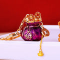 Fortune Pouch Keychains With Enamel Centers and Braided Wrist Straps view 11