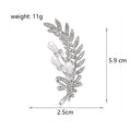 Wheat Crystal Pearl Look Metal Brooch Pin for Jackets and Lapels view 2