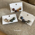 Resin Round Pearl Stud Earring Sets Three Color Combos view 4