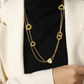 Layered Open Heart Cutout Zircon Pendant Long Chain Necklace view 7