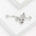Silver Tone Frog Brooch with Iridescent Shell Inlay view 4