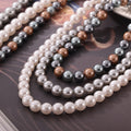 Imitation Pearl Bead Necklace White Gray Mixed 8 10 12mm view 2
