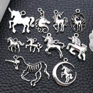 Antique Silver Unicorn Metal Charms with 11 Listed Options