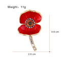 Red Gold Tone Poppy Flower Enamel Nine Designs Metal Brooch Pin view 12