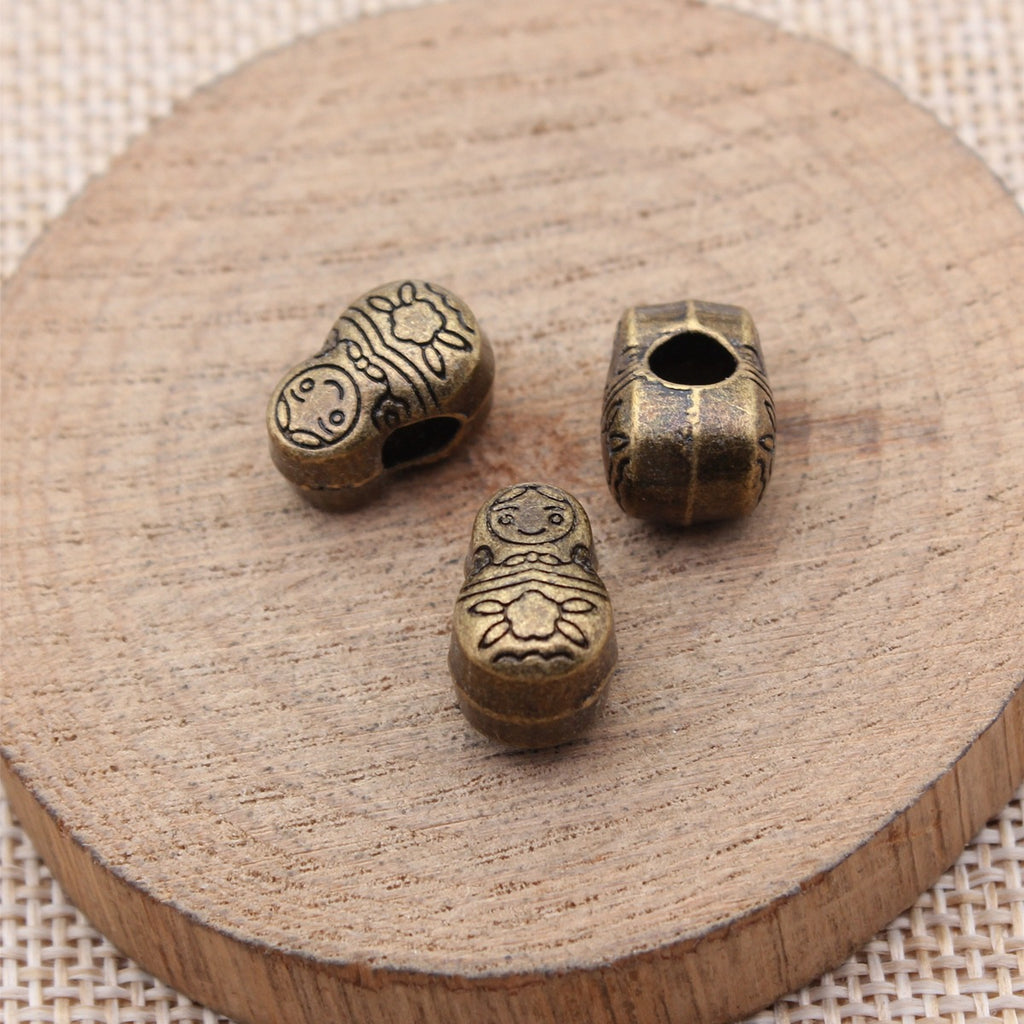 14x9.4x9mm 3.6g Multicolor Zinc Alloy Matryoshka Doll Large Hole Spacer Beads for Handmade Jewelry Making