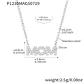 Sunburst and MOM Crystal Pendant Necklace in Two Tones view 7
