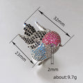 Colorful Crystal Robin Statement Ring With Clear Stone Accents view 5
