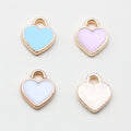 Small Enamel Heart Charms in Blue Black and White Colorways view 2