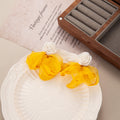 Fabric Petal Flower Statement Stud Earrings in Six Designs view 7