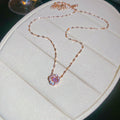 Rose Gold Tone Crystal Studs And Pendant Necklace With Decorative Accents view 7