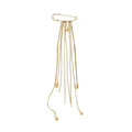 Safety Pin Multi-Chain Tassel Brooches Teardrop Ends Two Tones view 5