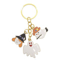 Gold Enamel Ghost Witch Cowboy Charm Keychain Three view 5