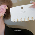 Gold Tone Multipack Of Minimal Studs And Huggie Hoops view 2